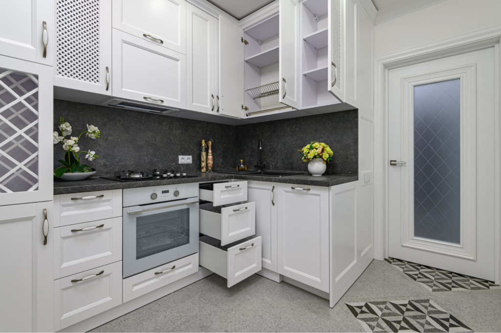 A kitchen remodel with custom woodworking